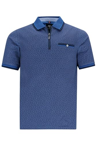 hajo Poloshirt Kurzarm Shirt Stay Fresh 27540 609 blau Gemustert, Herren-Größe:54 von hajo