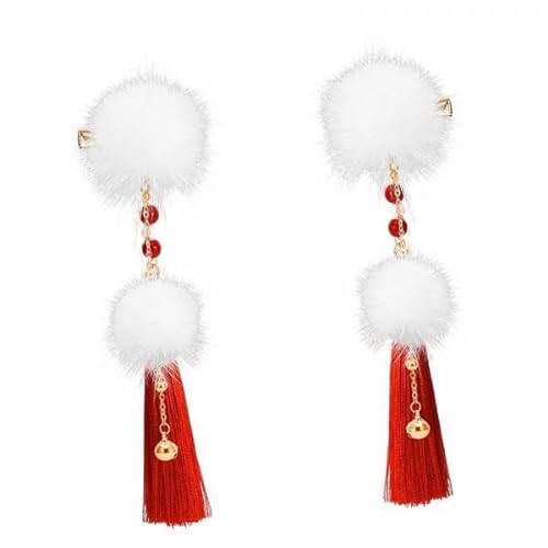 harayaa 3x 2 Stücke Quaste Glocke Pompom Haarspange Haarspange Frauen Mädchen Haarnadel Kopfschmuck für Urlaub von harayaa