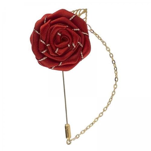 harayaa 4 X Anstecknadel mit Rosenblüte Aus Stoff für Männer, Rosen Blumenbrosche, Handgefertigte Boutonniere Anstecknadeln für Anzug, Anstecknadel, Hochzeits von harayaa