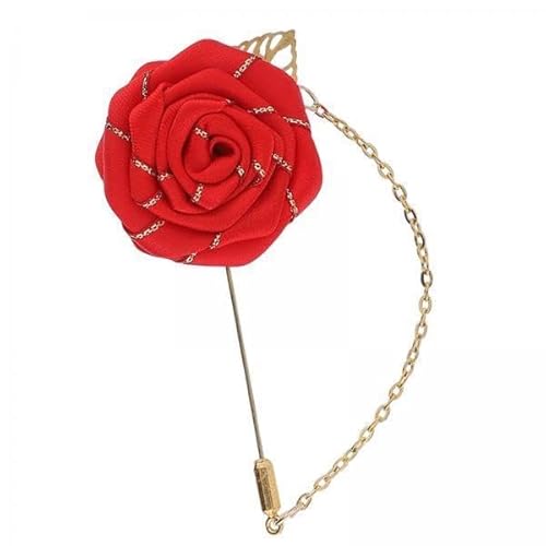 harayaa 4 X Anstecknadel mit Rosenblüte Aus Stoff für Männer, Rosen Blumenbrosche, Handgefertigte Boutonniere Anstecknadeln für Anzug, Anstecknadel, Hochzeits von harayaa