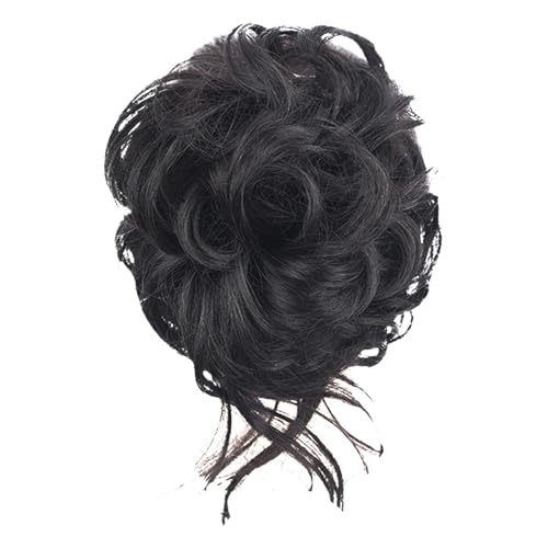 harayaa Messy Hair Circle Bun Scrunchies Elastisches, bequemes, zerzaustes Haarteilband Friseur für Frauen Haarverlängerung, schwarz von harayaa