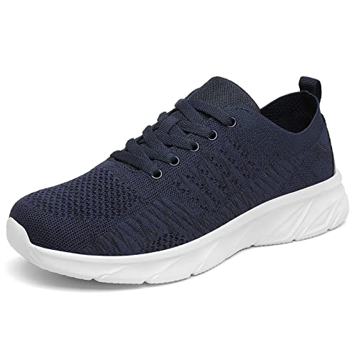 hecodi Herren Laufschuhe Gehen Leichte Sport Mode Sneaker Bequeme Atmungsaktive Casual Sneaker Schwarz (Blau2238, Adult, Men, Numeric_43, Numeric, eu_Footwear_Size_System, medium) von hecodi