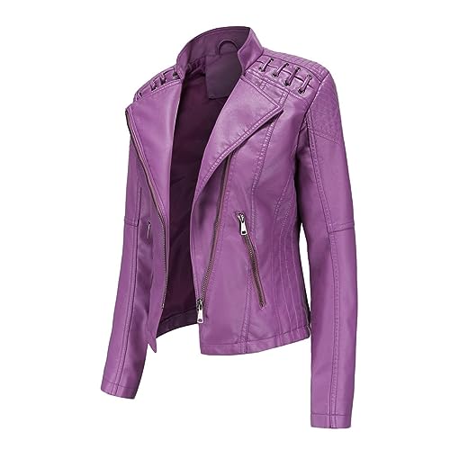 hehiy Damen Lederjacke Kurz Bikerjacke Reverskragen Reißverschluss Leder Jacke Lackleder Übergangsjacke Kurze Winterjacke Damen Warm Leder Wendbare GefüTterte Bomberjacke Damen hehiy Damen Lederjacke Kurz Bikerjacke Reverskragen Reißverschluss Leder Jacke Lackleder Übergangsjacke Kurze Winterjacke Damen Warm Leder Wendbare GefüTterte Bomberjacke Damen von hehiy