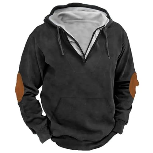 hehiy Herren Sweatshirt Lightweight Hooded Sweat Kapuzenpullover Herren Schwarz Sweatjacke Herren Mit Kapuze Schwarzer Hoodie Herren 4XL von hehiy