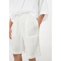 hessnatur Damen Bermudas Relaxed aus TENCEL™ Lyocell mit Leinen - weiß - Größe 34 von hessnatur