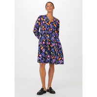 hessnatur Damen Popeline Kleid Mini Relaxed aus Bio-Baumwolle - blau - Größe 38 von hessnatur