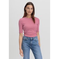 hessnatur Damen Softrib Shirt Fitted aus Bio-Baumwolle und TENCEL™ Modal - rosa - Größe 42 von hessnatur