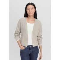 hessnatur Damen Strickjacke Regular aus Bio-Baumwolle - beige - Größe 46 von hessnatur