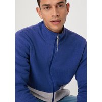 hessnatur Herren Fleece Jacke Relaxed BETTERRECYCLING aus Bio-Baumwolle - blau - Größe 50 von hessnatur