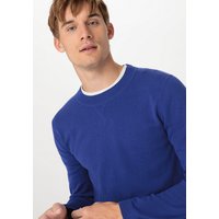 hessnatur Herren Pullover Regular aus Bio-Baumwolle mit Leinen - blau - Größe 54 von hessnatur
