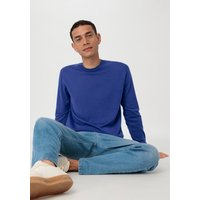 hessnatur Herren Feiner Pullover Regular aus Bio-Merinowolle - blau - Größe 54 von hessnatur