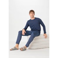 hessnatur Herren Pyjama Regular PURE COTTON - blau - Größe 46 von hessnatur