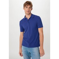 hessnatur Herren Zwirn Polo Shirt Regular aus Bio-Baumwolle - blau - Größe 46 von hessnatur