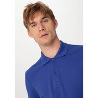 hessnatur Herren Zwirn Polo Shirt Regular aus Bio-Baumwolle - blau - Größe 56 von hessnatur