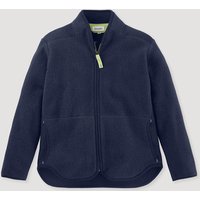 hessnatur Kinder Fleece Jacke Regular aus Bio-Baumwolle - blau - Größe 110/116 von hessnatur