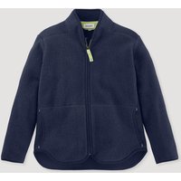 hessnatur Kinder Fleece Jacke Regular aus Bio-Baumwolle - blau - Größe 122/128 von hessnatur