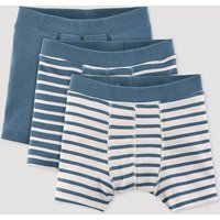 hessnatur Kinder  Jungen Pants Slim 3er Pack aus Bio-Baumwolle - blau - Größe 110/116 von hessnatur