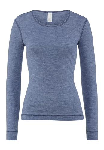 hessnatur Langarm-Shirt Damen Langarm Regular mit Bio-Merinowolle und Seide | nachhaltig und fair hergestellt (Fair Wear Foundation) von hessnatur