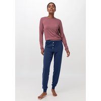 hessnatur Damen Schlafhose Regular PURE FLOW aus Tencel™Modal - blau - Größe 42 von hessnatur