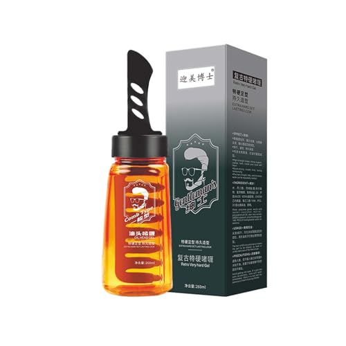 Haarstyling Gel mit Kamm für Männer, Hair Oil Head Gel, 2 in 1 Haarwachsgel mit Kamm, Haarstyling-Gel zum Modellieren der Haare und Natürliches Stylen der Haare, 260ml (1 Stück) von hgerGWW