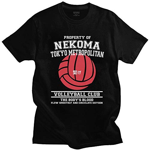 Eigentum von Nekoma Tokyo Metropolitan Volleybal Club T-Shirt Männer Baumwolle Japanisch Manga Haikyuu T-Shirt O-Ausschnitt Kurzarm T-Shirt von hhalibaba