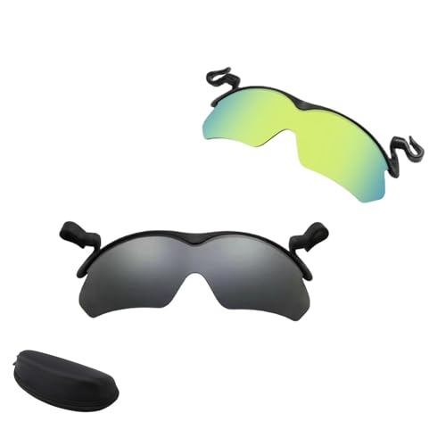 hnomrsk Clip-on-Sportsonnenbrille, Herren-Clip-on-Sonnenbrille zum Angeln, Radfahren, Wandern, Radfahren, Golfbrille (Green+black) von hnomrsk