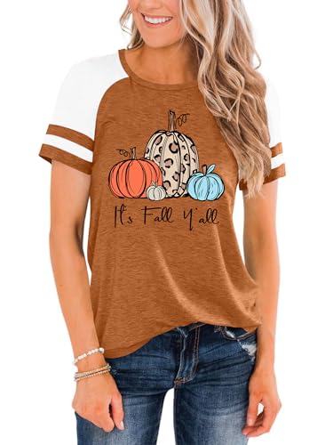 hohololo Damen Halloween Tshirt Halloween Kürbis Grafik T-Shirt Karneval Shirt,Bronze-C,S hohololo Damen Halloween Tshirt Halloween Kürbis Grafik T-Shirt Karneval Shirt,Bronze-C,S von hohololo