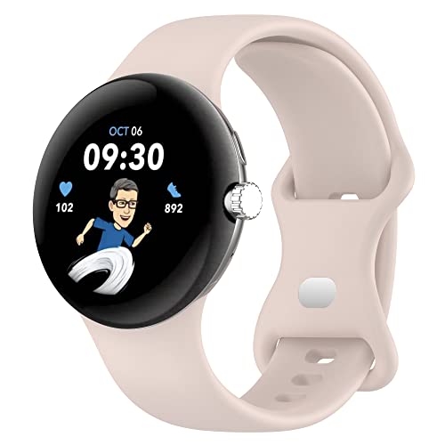 honecumi Armband Kompatibel mit Google Pixel Watch Armband für Herren Damen, Pixel Silikon Sport Bunt Ersatzarmband Wechselarmband Uhrenarmband Zubehör Band - Kleine, Rosa von honecumi