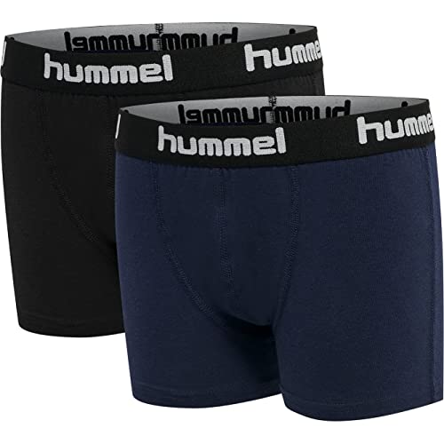 hummel Jungen, Kinder Unterhose Nolan schwarz/weiß/Navy 110/116 von hummel