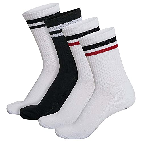 hummel Unisex Socken RETRO 4-Pack Socks Mix 213259 White/Black 46-48 von hummel