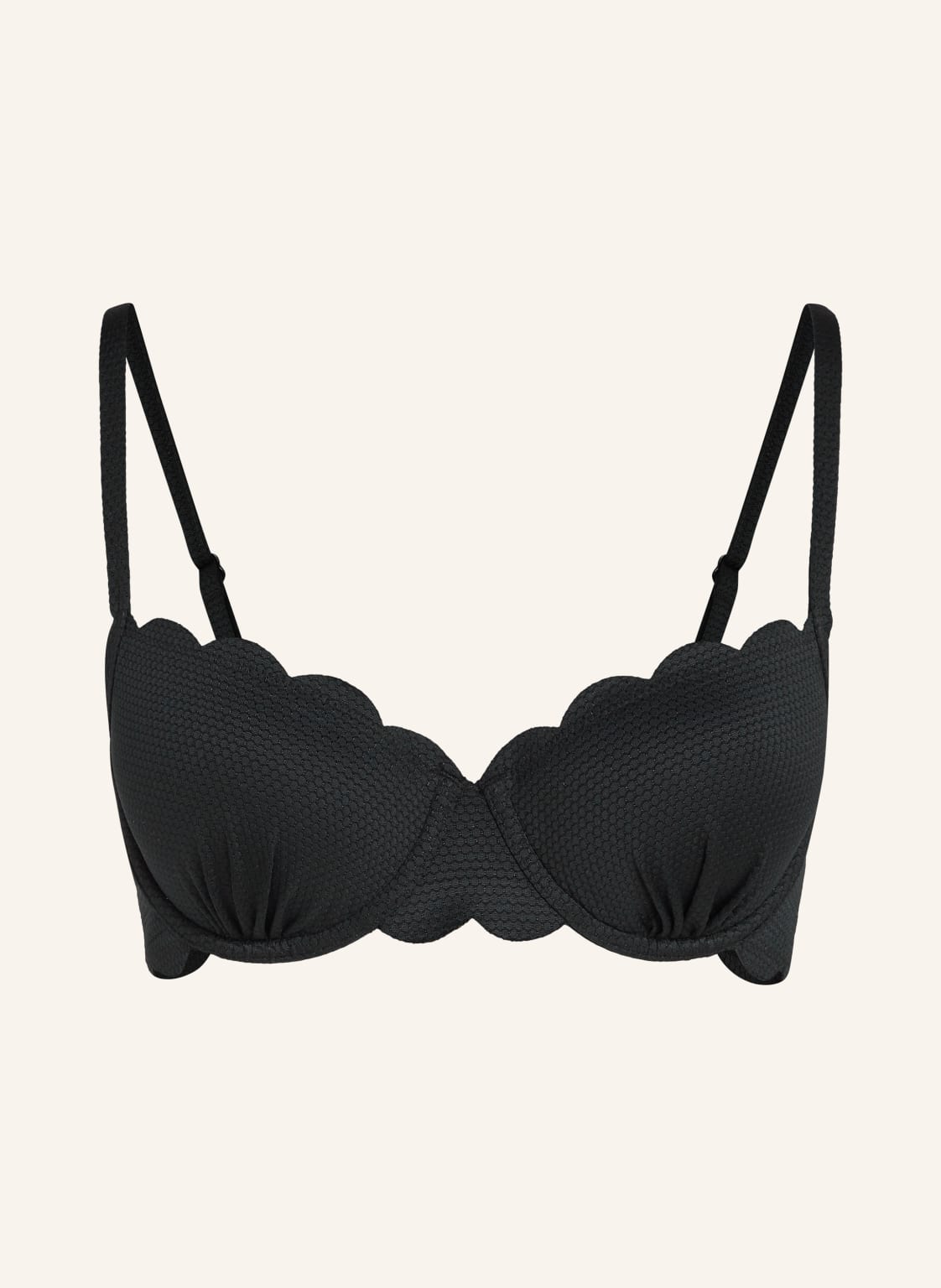 Hunkemöller Bügel-Bikini-Top Scallop schwarz von hunkemöller