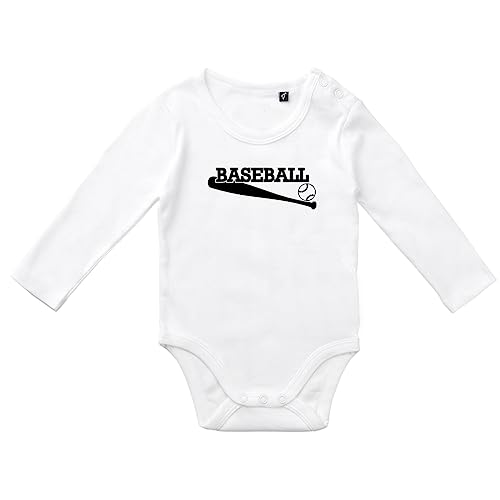 Huuraa Baby Body Baseball Baseballschläger Unisex Langarm Strampler Größe 62 mit Motiv für alle Baseball Fans Geschenk Idee für Neugeborene und Kleinkinder von Huuraa