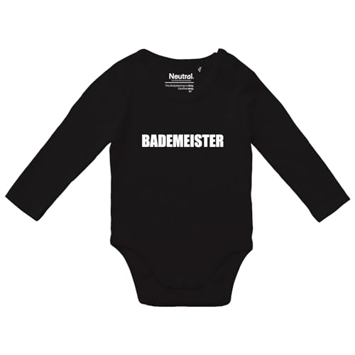 Huuraa Mädchen und Jungen Body Bademeister Schriftzug Geschenk Größe 74 Black Bio Baumwolle Fairtrade Bademeister Babypartygeschenk Huuraa Mädchen und Jungen Body Bademeister Schriftzug Geschenk Größe 74 Black Bio Baumwolle Fairtrade Bademeister Babypartygeschenk von Huuraa