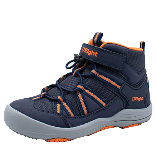 i78 Kinder Wanderschuhe Jungen Mädchen Outdoor Abenteuer Atmungsaktive Sport Schuhe (Marine-Orange Rainbow, 33) von i78