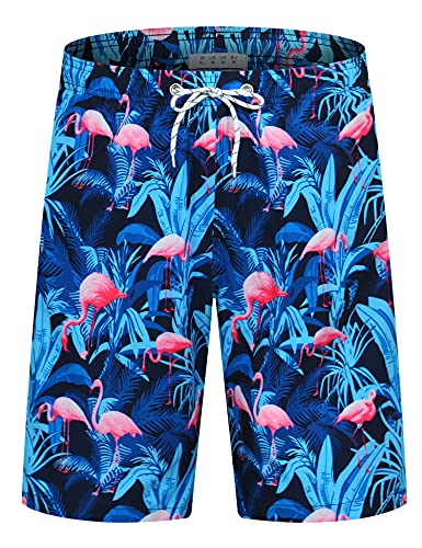 iCKER Herren Shorts Badehose Badeshorts Strand Shorts Beach Shorts Board Shorts Schnelltrocknend für Sommer,Blau-S6,2XL von iCKER