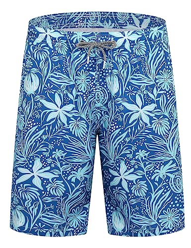 iCKER Herren Shorts Badehose Badeshorts Strand Shorts Beach Shorts Board Shorts Schnelltrocknend für Sommer,Blau STK204,3XL von iCKER