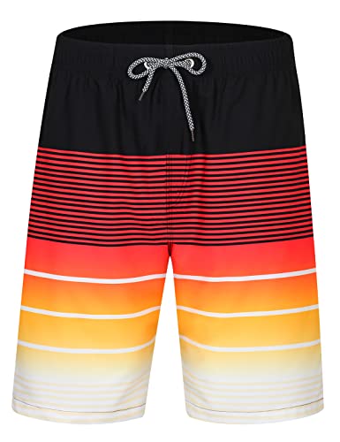 iCKER Herren Shorts Badehose Badeshorts Strand Shorts Beach Shorts Board Shorts Schnelltrocknend für Sommer,Gelb-S1,S von iCKER