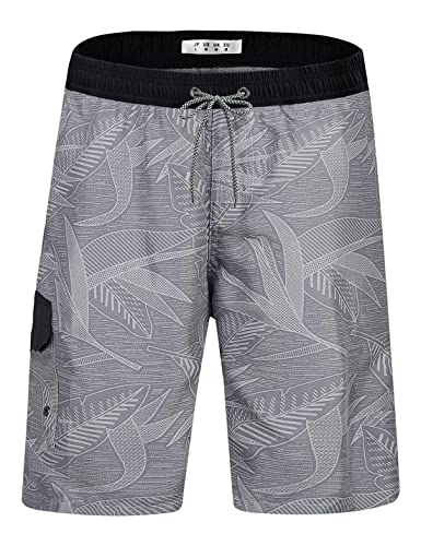 iCKER Herren Shorts Badehose Badeshorts Strand Shorts Beach Shorts Board Shorts Schnelltrocknend für Sommer,Grau-S036,3XL von iCKER