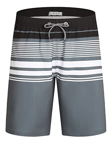 iCKER Herren Shorts Badehose Badeshorts Strand Shorts Beach Shorts Board Shorts Schnelltrocknend für Sommer,Grau S3,3XL von iCKER