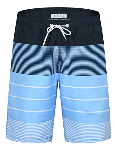 iCKER Herren Shorts Badehose Badeshorts Strand Shorts Beach Shorts Board Shorts Schnelltrocknend für Sommer,Blau-S4,XXXL von iCKER