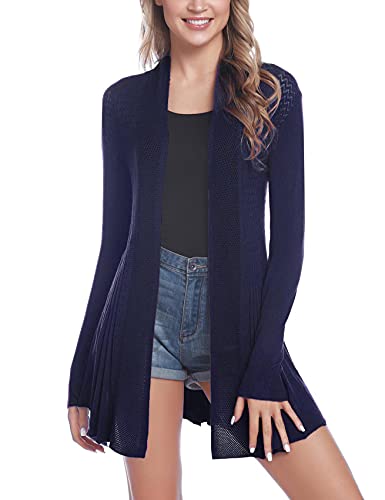 iClosam Cardigan Damen lang Sommerjacke Damen Elegante lässige gestrickte dünne Solid Jacke von iClosam