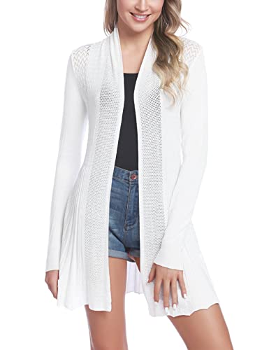 iClosam Cardigan Damen lang Sommerjacke Damen Elegante lässige gestrickte dünne Solid Jacke von iClosam