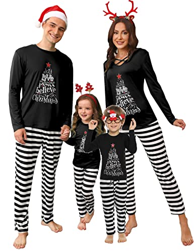 iClosam Weihnachts Pyjama Familie Set, Weihnachts Schlafanzug Damen und Herren Lang, Christmas Pyjama Baumwolle von iClosam