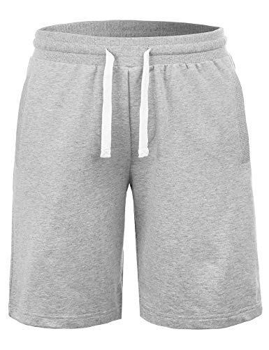 iClosam Herren Shorts Baumwoll Trainingshorts Freizeit Activewear-Shorts Bequeme Sportshorts mit Kordelzug und praktischen Taschen von iClosam