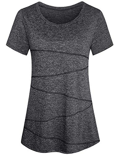 iClosam Sport Tshirts Damen Atmungsaktives Shirt Kurzarm Laufen Fitness Schnell Trocken Sport T-Shirt von iClosam