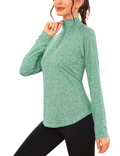 iClosam Sportshirt Langarm Damen Funktionsshirt UPF 50+ Langarmshirt Sport Atmungsaktiv Laufshirt Schnelltrocknend UV Shirt 1/4 Reißverschluss für Yoga Fitness Tennis Golf Wandern S-3XL iClosam Sportshirt Langarm Damen Funktionsshirt UPF 50+ Langarmshirt Sport Atmungsaktiv Laufshirt Schnelltrocknend UV Shirt 1/4 Reißverschluss für Yoga Fitness Tennis Golf Wandern S-3XL von iClosam