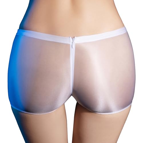 iEFiEL Damen Boxer Shorts Transparente Unterhosen Nylon Boxer Brief Unterwäsche Low Rise Höschen Atmungsaktiv Shorts X Weiß Einheitsgröße von iEFiEL