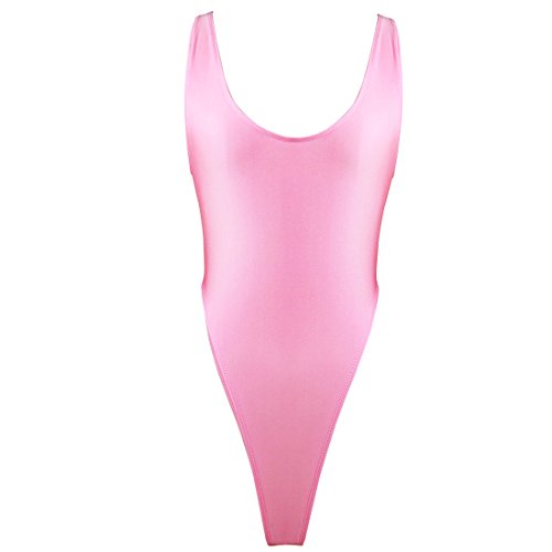 iEFiEL Damen Hydrasuit Wetlook Badeanzug Bademode Schwimmanzug Tanz Yoga Sportbody Body Bodysuit (Hell Rosa) von iEFiEL