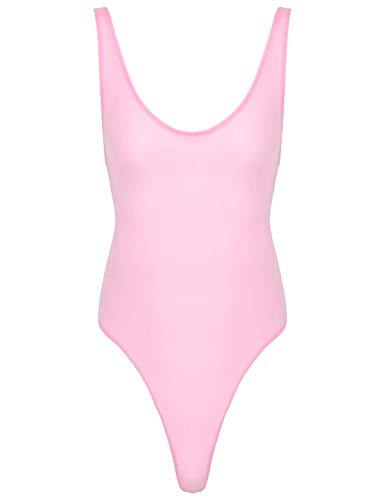 iEFiEL Herren Bodysuit Ärmellos Mesh Body Transparent Overall Unterwäsche Stretchy High Cut String Männerbody Mesh Unterhemd Neun Farben Rosa Einheitsgröße von iEFiEL