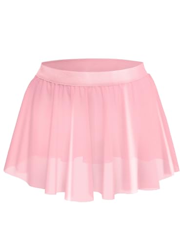 iEFiEL Herren Sissy Dessous Tutu Rock Mesh Unterwäsche mit Spitzen Rüschen Mini Rock kurz Männer Nachtwäsche Xa Rosa Ohne Shorts Einheitsgröße von iEFiEL